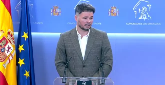 Rufián sobre Bildu: "Es bueno acabar con circos mediáticos quitando directamente la pista"