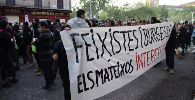 400 persones es manifesten al centre de Barcelona contra "el feixisme" i en suport de La Ruïna i El Kubo