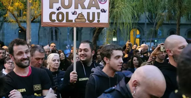 Pincha la manifestación de Desokupa, con unos 700 manifestantes por el centro de Barcelona