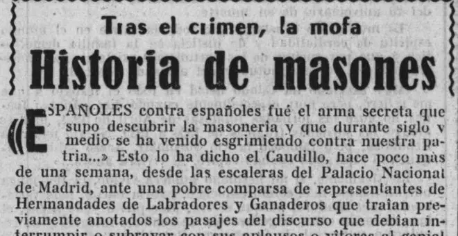 Españoles contra españoles por la Masonería según Franco
