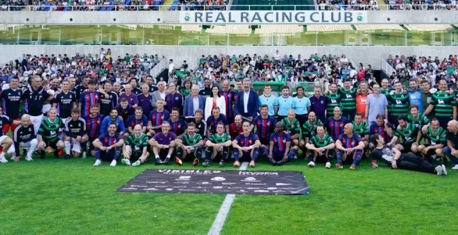 El triangular solidario entre Racing, Real Madrid y Fútbol Club Barcelona reúne en El Sardinero a 4.000 aficionados
