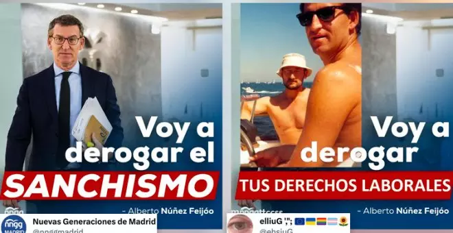 Oleada de memes y reacciones al nuevo cartel de las Nuevas Generaciones del PP: "Por eso andaba con traficantes de derogas"