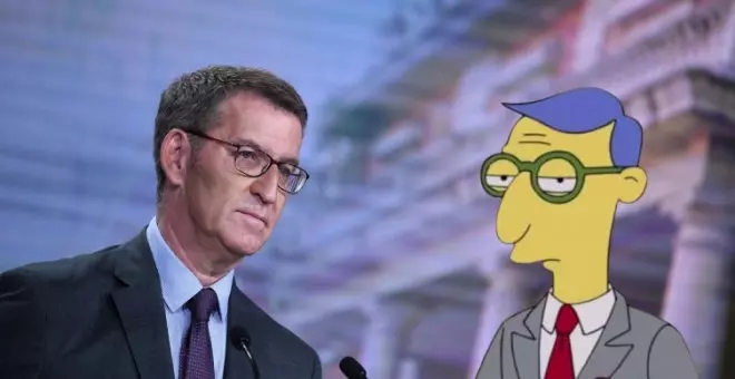 ¿Es Feijóo el abogado de pelo azul de 'Los Simpson'?