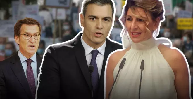 Yolanda Díaz y Pedro Sánchez desmontan las mentiras de Feijóo: "Nunca subieron las pensiones por encima del IPC"