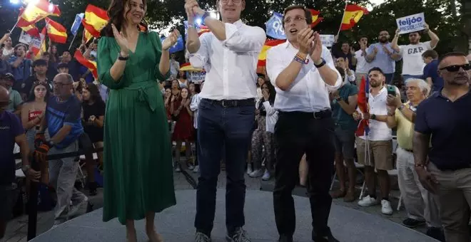 Feijóo y Ayuso inflan los ánimos del PP tras una semana difícil y esquivan a Vox