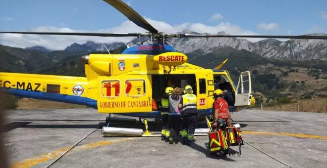 Evacuada en helicóptero en la zona de Áliva una mujer por un posible ictus