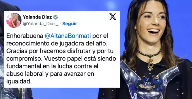 Ovación en las redes al mensaje de Aitana Bonmatí sobre Jenni Hermoso: "Grande dentro y fuera del campo"