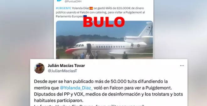 El hilo sobre el bulo movido por medios ultras y políticos de PP y Vox sobre Yolanda Díaz y el Falcon