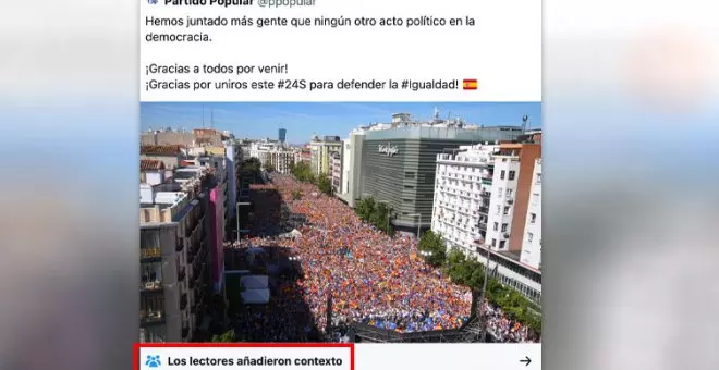 El tuit falsario del PP sobre su manifestación: "No le decís la verdad ni al médico"