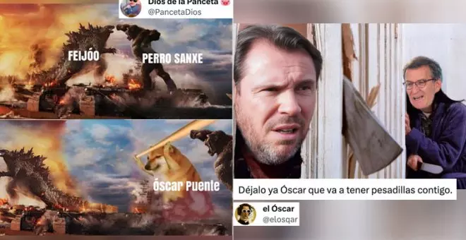 El repaso de Óscar Puente a Feijóo en la investidura, retratado en memes: "Qué manera de dar zascas"