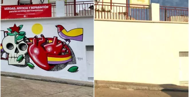El PP borra el mural del artista Manuel Sierra que homenajea a las víctimas del franquismo en una localidad de Valladolid