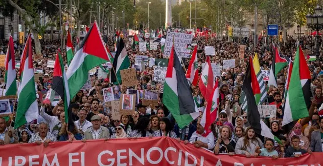 Barcelona congrega su manifestación más multitudinaria en defensa de Palestina desde el inicio de los bombardeos israelíes