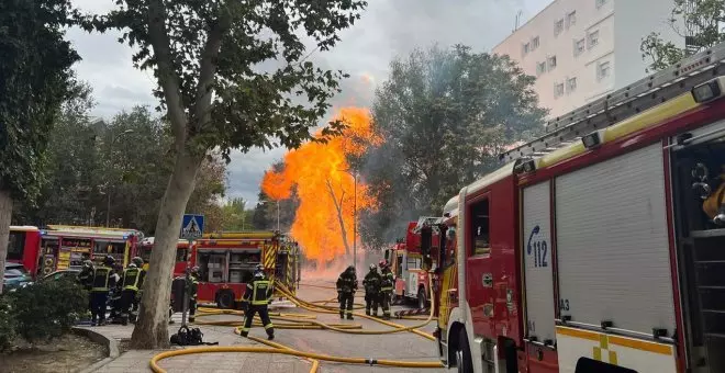 Una explosión de gas provoca un incendio en Ciudad Universitaria de Madrid y obliga a desalojar un colegio mayor