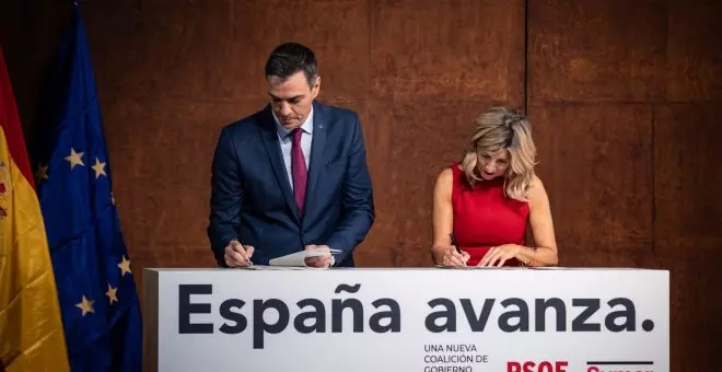Sánchez y Díaz sellan un pacto de legislatura que navega entre nacionalistas y morados