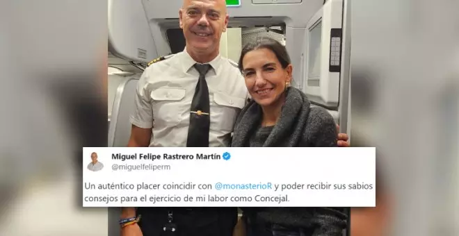 Críticas al viaje de Rocío Monasterio y su hija en la cabina del piloto en un vuelo de Iberia