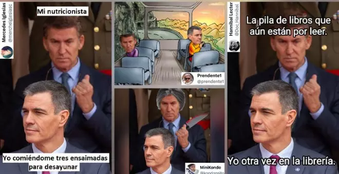"Cuando el meme se convierte en realidad": los tuits más descacharrantes con una foto de Sánchez y Feijóo