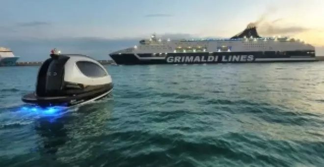 Parece sacado de una película de James Bond: este barco eléctrico con forma de cápsula es una revolución