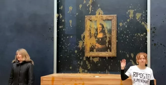 Dos activistas climáticas echan sopa sobre el cuadro de 'La Gioconda'