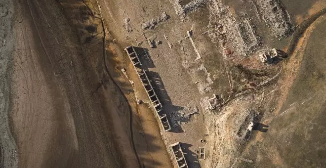 Emergeixen les restes de la Foneria de Sant Sebastià a causa de la sequera al pantà de Darnius-Boadella