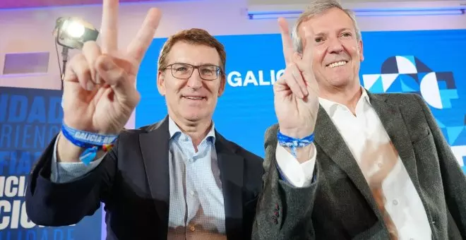 Feijóo reivindica a Rueda como "barón" tras la victoria del PP en Galicia