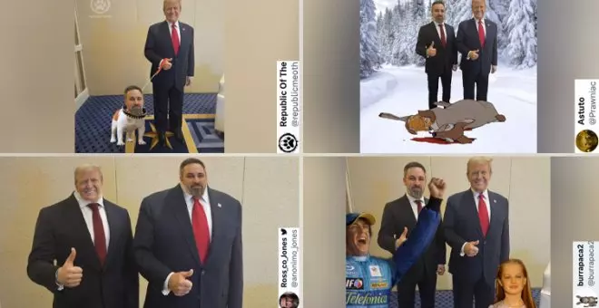 Los memes más tronchantes de la foto Trump y Abascal: "Parece una excursión al Museo de Cera"