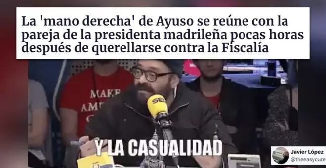 "A tu ex no te lo encuentras pero al novio de la presidenta sí": reacciones a la reunión de Alfonso Serrano y la pareja de Ayuso