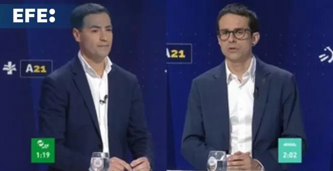 Primer encuentro entre Pradales (PNV) y Otxandiano (EH Bildu) en el debate a seis en ETB1