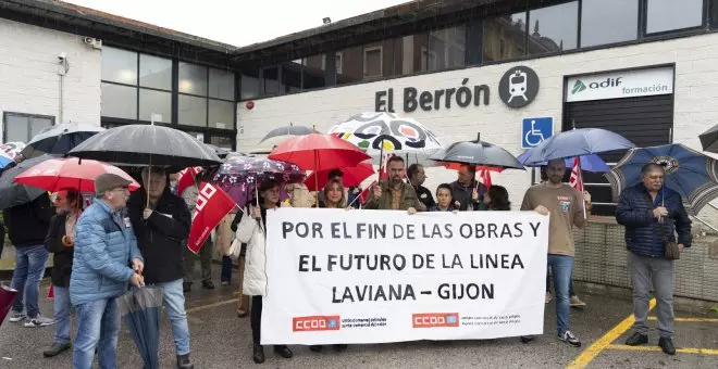 CCOO clama contra los retrasos en las obras de la línea Xixón-Llaviana