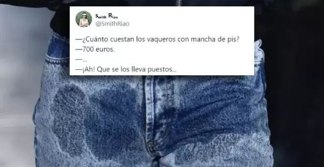 "Para mear y no echar gota": los tuiteros alucinan con los pantalones de 700 euros que simulan manchas de pis y se han agotado