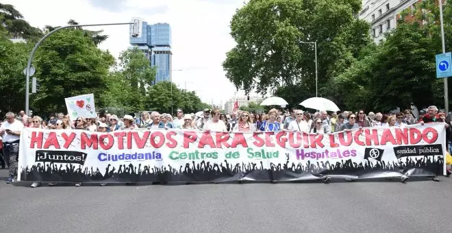 La lucha por la sanidad pública en Madrid vuelve a encender la calle entre gritos que piden la dimisión de Ayuso