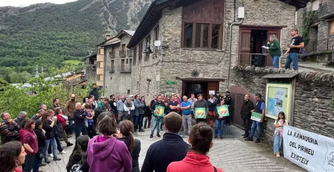 Una setantena de ramaders es manifesten al Pallars per reclamar una "millor gestió" dels ossos al Pirineu