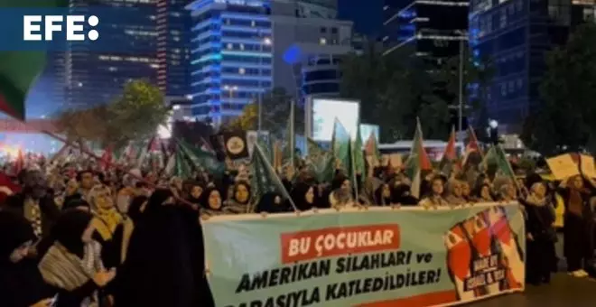 Protestan en Estambul en contra de la guerra en la Franja de Gaza