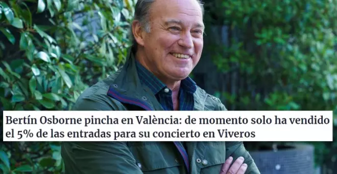 Bertín Osborne 'pincha' con las entradas en València y deja retratada a la ultraderecha: "Traes caspa y la gente de 80 años ya no está para esos trotes"