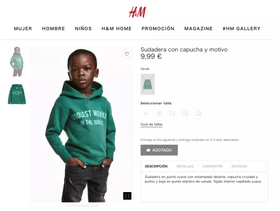 H&M elimina de su catálogo la sudadera racista de "el mono más guay la selva" | Tremending