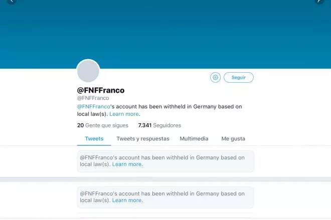 Alemania bloquea en Twitter la Fundación Francisco Franco