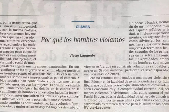 Artículo de Víctor Lapuerta en el diario 'El País'
