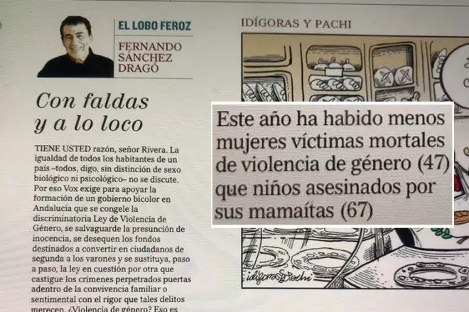 El bulo de Sánchez Dragó sobre la violencia de género en su columna de El Mundo.