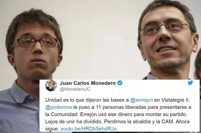 Monedero abronca a Errejón después de que Más Madrid decidiese presentarse a las elecciones generales. / EFE