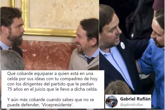 Gabriel Rufián ha criticado a Pablo Iglesias después de las risas con Vox en el Congreso.