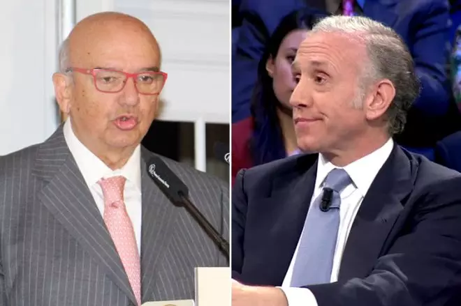 Juan Caño, presidente de la Asociación de la Prensa de Madrid (APM), y Eduardo Inda.