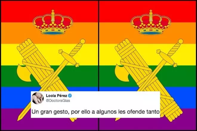 Twitter aplaude la bandera gay en al cuenta de la Guardia Civil