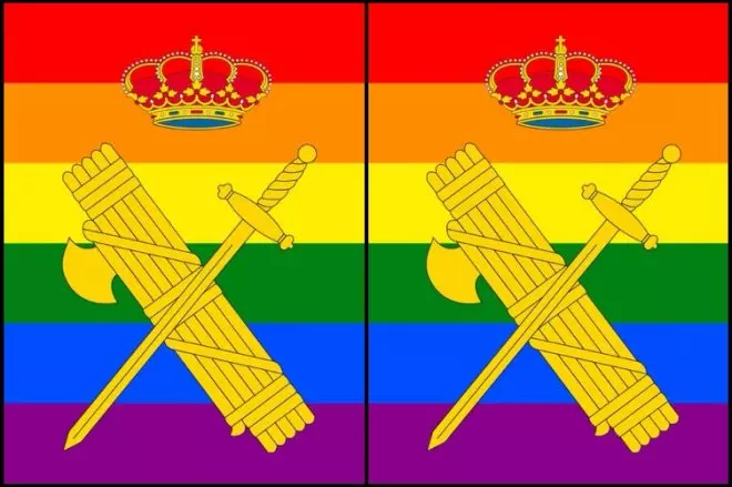 Foto del perfil de la Guardia Civil en Twitter con la bandera arcoíris con motivo del Día del Orgullo Gay