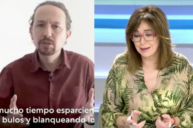 Imagen combinada de Pablo Iglesias y Ana Rosa. — Telecinco / Podemos