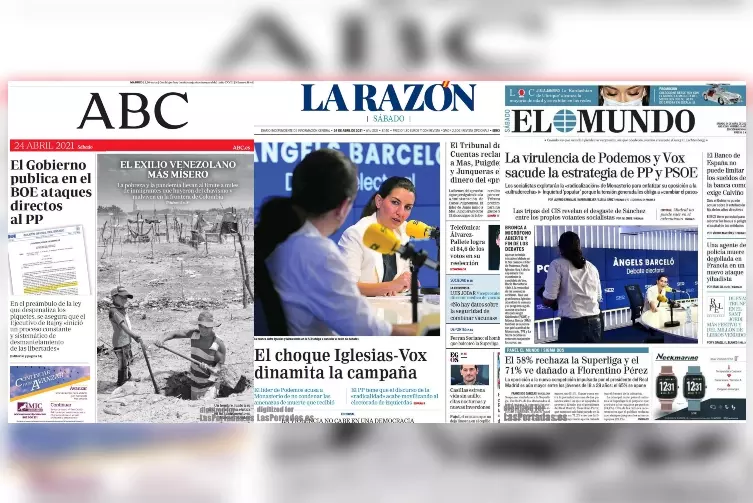 Las portadas de la prensa de derechas tras los insultos de Monasterio: 'El  Mundo' y 'La Razón' culpan también a Iglesias y 'Abc' saca a Venezuela |  Tremending