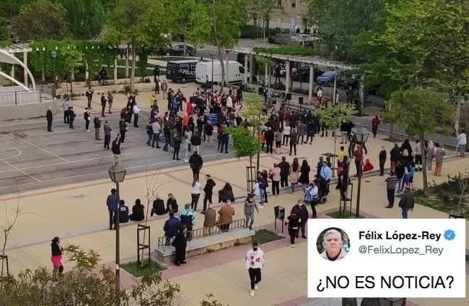 Foto del acto de Vox en Orcasitas difundida en Twitter por Féliz López-Rey, concejal de Más Madrid.