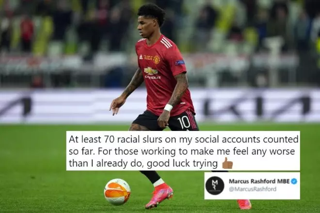 Marcus Rashford, delantero del Manchester United, ha denunciado que recibió insultos racistas tras su derrota ante el Villarreal en la Europa League. / Michael Sohn (EFE)