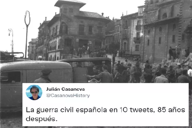 Imagen de la Guerra Civil con el tuit del usuario @Casanovahistory