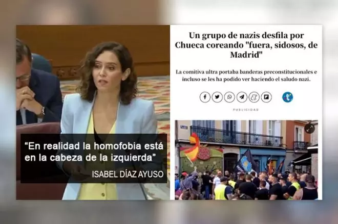 Marcha de nazis en Chueca: La frase de Ayuso sobre la homofobia que ha  tardado dos días en chocar con la realidad | Tremending