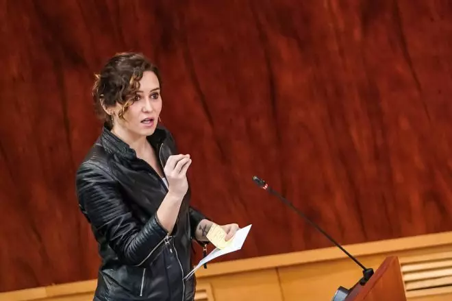 Isabel Díaz Ayuso interviene durante el pleno de la Asamblea de Madrid.- EFE / Comunidad de Madrid