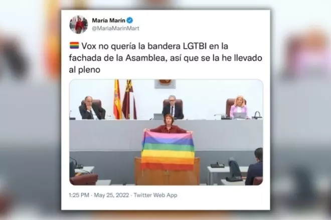 Imagen de un tuit de la representante de Podemos María Marín. — Twitter
